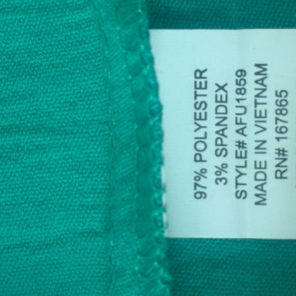 NY Collection Women’s Green Flutter Sleeve Blouse with Tie Front Size M - Picture 10 of 10